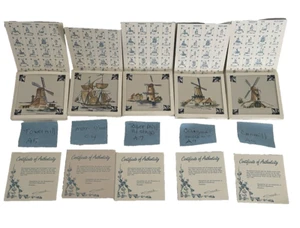 VTG 5 KLM Business Class Dutch Regina Polychrome Ceramic Tiles Mills & Ship - Picture 1 of 8