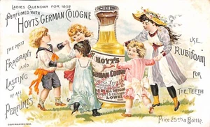 1892 Bethel ME Hoyt's German Cologne Ladies Calendar 3.5 x 5.5" Trade Card - Picture 1 of 2