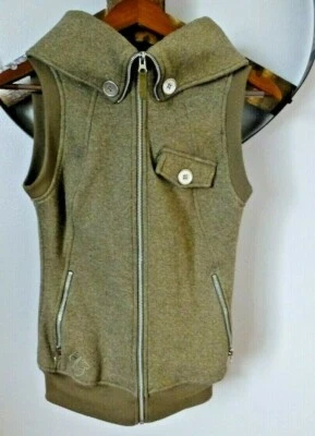 Burton Women's Dryride Full Zip Hooded Sweater Vest Size XS Brown Zip Pockets - Image 1 of 4