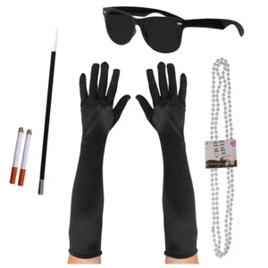 AUDREY HEPBURN 1920S COSTUME SET ADULTS LADIES TIFFANYS FLAPPER FANCY DRESS - Picture 1 of 3