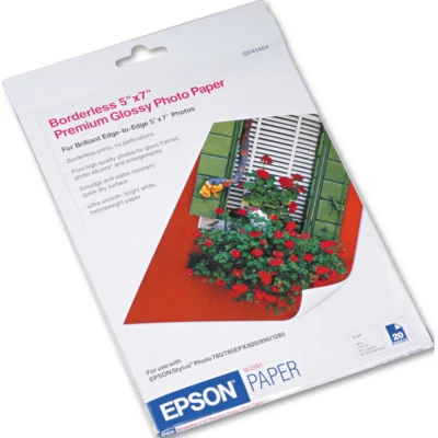 NEW 20x Epson S041464 Premium Glossy Photo Paper 255GSM 5x7 Inch White Sheets - Image 1 of 2