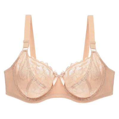 Womens Bras Sexy Lace Floral Brassiere Thin Section Breathable Underwear 38-56CD - Image 1 of 4