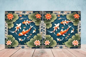 Azulejos de pared de cerámica para peces Koi cocina ducha salpicadero azulejos japoneses Japón - Imagen 1 de 3
