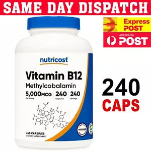 Nutricost Vitamin Methyl B12 Methylcobalamin 5000mcg 240 Capsule Superior Grade - Picture 1 of 2