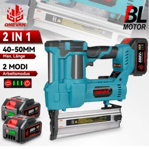 Für Makita 18V Akku Nagelpistole Tacker Nagelmaschine 2 in 1 Kombi-Nagler 2Akkus - Bild 1 von 15