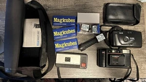 Vintage Camera Lot Panorama Spirit P instamatico Ansco 735 magic cubes UNTESTED - Picture 1 of 6