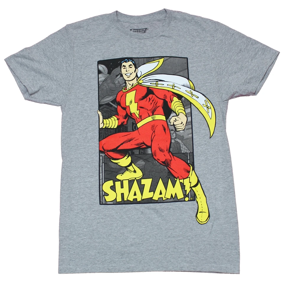 Shazam Mens  T-Shirt - Smiling Comic Book Pose Foto 1 de 1