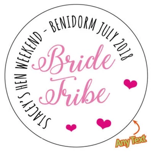 12 X 88mm BRIDE TRIBE Personalizado Gallina Fiesta Hacer Fin de Semana Pegatinas Bolso Dulce 667 - Imagen 1 de 3
