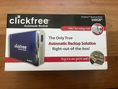 Clickfree Automatic Backup Drive 500 GB Computer Storage Brand New In Box - Image 1 of 4