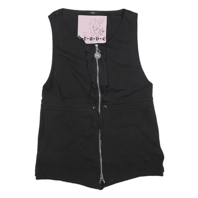 DIESEL Damen schwarz Baumwollmischung Playsuit L Reißverschluss vorne... - Bild 1 von 4