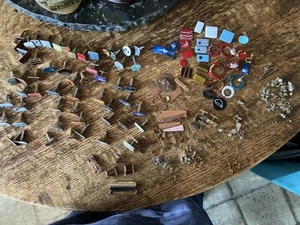 Vintage Studio Artist Enamel On Copper Cufflinks And Jewelry Making Large Lot - Picture 1 of 24