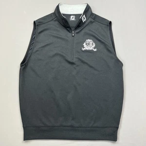 FootJoy Men’s Large Zip Vest Sleeveless Black Royal Blackheath London Black - Picture 1 of 10