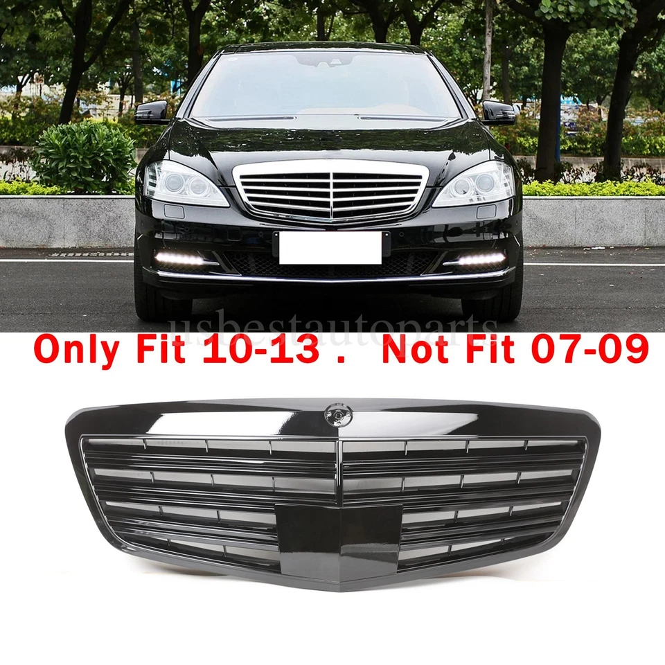 Fit For Mercedes Benz S-Class W221 2010-2013 Front Grille Grill Gloss Black Foto 1 de 4