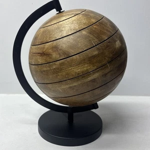 MCM Wood Globe metal stand Modern MCM Minimalist Decor - Picture 1 of 8