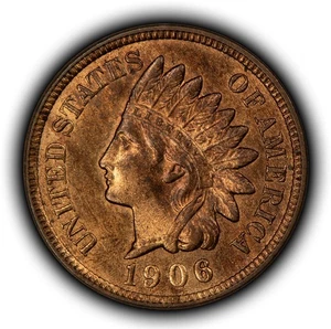 1906 1c Indian Head Small Cent - Semi Proof-Like - BU - SKU-Z5936 - Picture 1 of 4