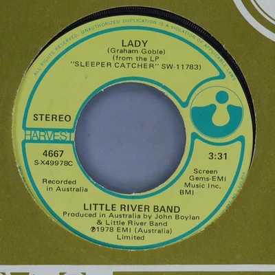 LITTLE RIVER BAND Lady HARVEST 4667 S-X49978C VG+ 45 RPM 1978 Pop Rock 7" - Image 1 of 4