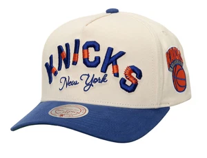New York Knicks Mitchell & Ness Soul Festival Pro Snapback Hat Cream Blue Hat - Picture 1 of 4