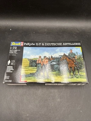 Revell PzKpfw II/F Tank & German Artillery Figures Model Kit 1/72 #03158 - Image 1 of 4