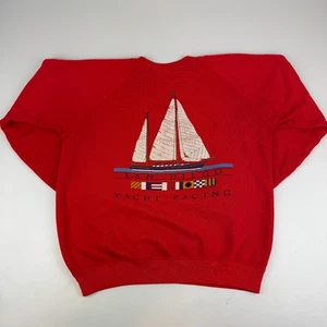 Vintage 1987 San Diego Yacht Racing Mens Size L Crewneck Sweatshirt Red *Read - Picture 1 of 13
