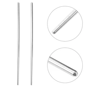 2 Piezas Palillos Titanio Resistente Metal Viaje Niño Reutilizable Portátil - Imagen 1 de 12
