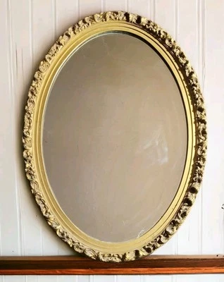 Espejo de pared ovalado dorado ornamentado vintage marco decorativo Shabby Chic victoriano  Foto 1 de 4