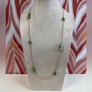 NWT Kate Spade Beach Gem Gold/Green Long Necklace - Picture 1 of 4