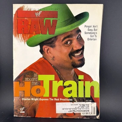 WWF RAW Magazine July 1999 The Godfather With Ho Train POSTERS WWE .THE Rock - Image 1 of 4