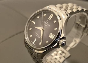 Beautiful Certina DS Action Lady Black Diamond Fumé Dial Full Set 8 Months Old! - Picture 1 of 10