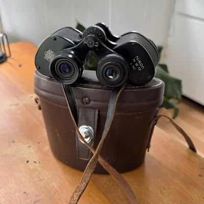 Rare Vintage Nikon Nippon Kogaku 7x 35 7.3 Degrees Binoculars Original Case - Image 1 of 4