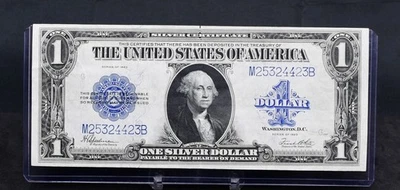 1923 Large Size $1 silver cert  AU (B157) - Image 1 of 2