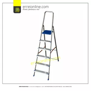Scala domestica in alluminio 6 gradini 188 cm blu Facal K100 - Foto 1 di 1