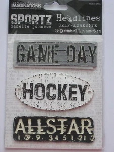 CREATIVE IMAGINATIONS SPORTS HEADLINES SELF-ADHESIVE HOCKEY, ALL-STAR, GAME DAY - Picture 1 of 2