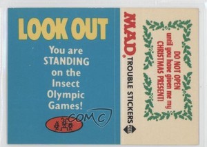 1983 Fleer Mad Stickers Trouble Stickers Look Out You are standing 0a3