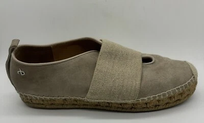 Alpargatas femininas Rag & Bone Nina taupe camurça fumaça juta slip-on EUA 10 UE 40 - Imagem 1 de 4