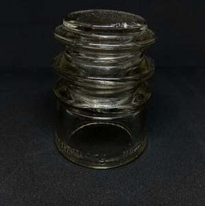 Armstrong No 3 Glass Insulator - 39.56 -Clear Glass - Small -Vintage-Made In USA - Picture 1 of 6