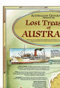 Australian Geographic Lost Treasures of Australia Map Freepost - Picture 1 of 1