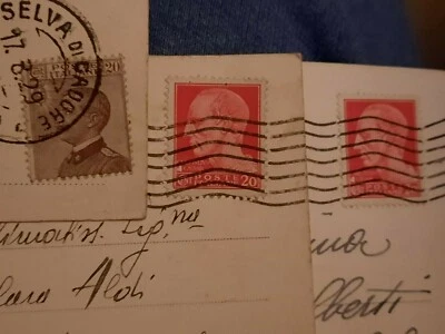 3 Francobolli 1929 Regno d'Italia da 20 centesimi inclusi su cartolina  - Immagine 1 di 4
