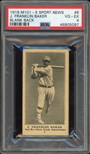 1916 M101-5 Sporting News Home Run Baker HOF New York Yankees PSA 4 VG-EX