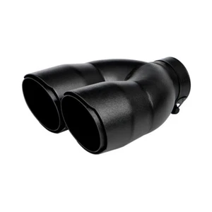 Dual Pipe Exhaust Tip 2.5'' Inlet Weld On Black Coated Muffler Tips Double Wall - Picture 1 of 6