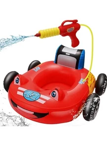 Car Pool Floats Kids with Water Gun, Kids Pool Toys for Kids Aged 3-8 Years, ... - Picture 1 of 5
