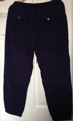 BELLE MODELLE Navy Jogger Trousers UK Size 2/12-14 BNIP  - Image 1 of 4