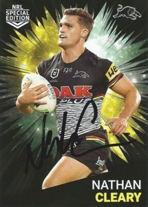 ✺Signed✺ 2021 PENRITH PANTHERS NRL Premiers Card NATHAN CLEARY Rivalry