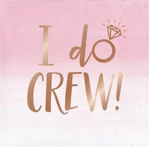 Rose All Day Bridal Shower Wedding Party Paper Beverage Napkins I DO CREW - Picture 1 of 1