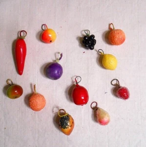 Lot of 12 Cotton Fruit Ornaments in Different Sizes - Japan, #C - Picture 1 of 3