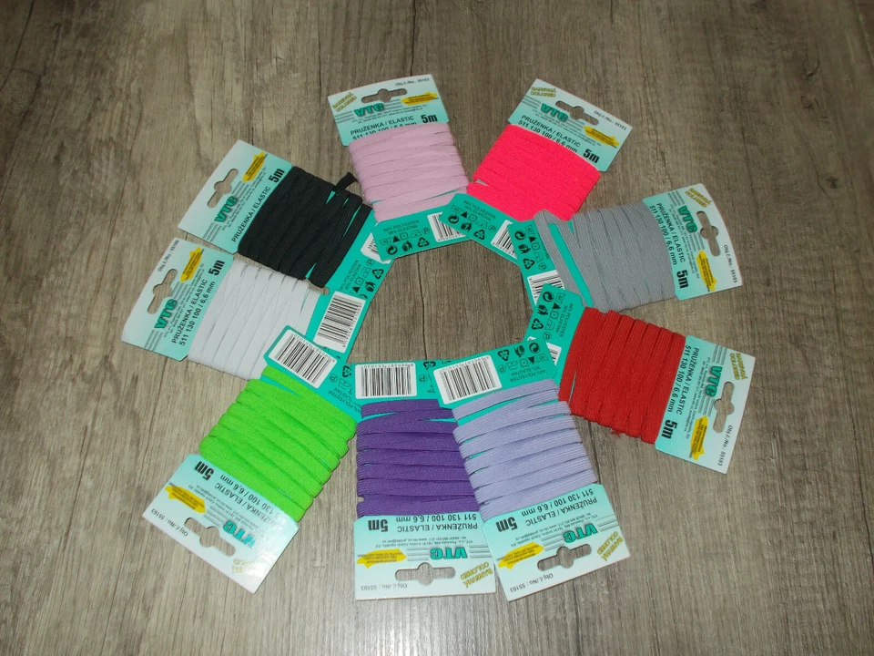 7 mm Gummiband Wäscheband Gummilitze Wäschegummi Hosengummi 5 Meter 29 Farben  - Bild 1 von 1