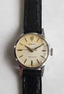 Ladies Stainless 20mm Rolex Precision Manual Wind w Sweep Ref. 9169 Stained Dial - Picture 1 of 15