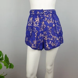 Pantalones Cortos Cameo Talla L 14 Púrpura Encaje Look Bolsillos Forrados Mujer - Imagen 1 de 9