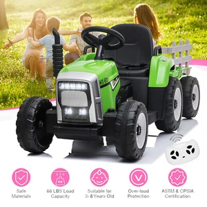 12V Ride on Tractor with Trailer Electric Kids Vehicle Car Toy + Remote Control - Picture 1 of 16