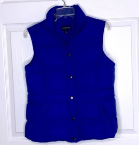 Chaleco acolchado de plumón de ganso Lands' End para mujer talla S 6-8 azul real - Imagen 1 de 3