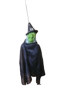 Halloween hängende grüne Hexe Dekoration Spukhaus Requisite 13 Zoll batteriebetrieben - Bild 1 von 4
